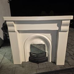 Wooden Fireplace &  Cast Iron Surround and