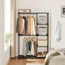 Freestanding Wardrobe, Foldable Closet, Coat Rack with Clothes Rails Image 2
