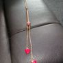 Nice red love heart long necklace Image 2