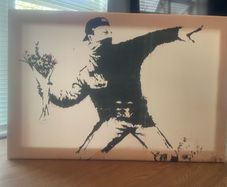 Banksy flower bomb canvas