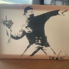 Banksy flower bomb canvas