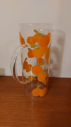 Fabulous Clear Glass Pitcher with Oranges Pattern- Perfect for Pimms on the Lawn or Any Other Special Occasion!