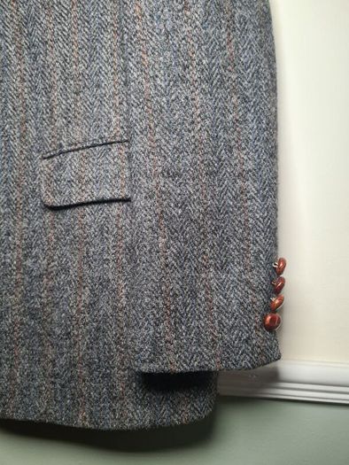 vintage mens Harris Tweed wool coat blazer jacket Size 44 short 100% scottish wool handwoven