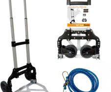 FREE EXPRESS SHIPPING Heavy Duty Folding Hand Truck Aluminium Trolley Multi Purpose Barrow Sack Shopping Trolley on Wheels - 80KG Load Capacity for Camping, Festival, Garden & Pallet Truck Transport