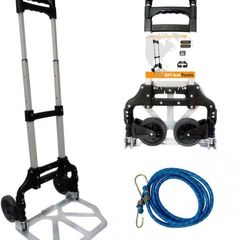 FREE EXPRESS SHIPPING Heavy Duty Folding Hand Truck Aluminium Trolley Multi Purpose Barrow Sack Shopping Trolley on Wheels - 80KG Load Capacity for Camping, Festival, Garden & Pallet Truck Transport