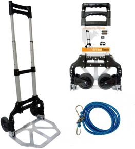 FREE EXPRESS SHIPPING Heavy Duty Folding Hand Truck Aluminium Trolley Multi Purpose Barrow Sack Shopping Trolley on Wheels - 80KG Load Capacity for Camping, Festival, Garden & Pallet Truck Transport