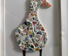 Handmade Framed Duck Pique Assiette Mosaic