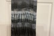 scarf handmade shawl, cream and silver thread