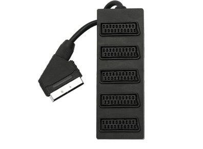 New 5 Way Port SCART Splitter AV Audio Video Euro Digital Adapter #1021