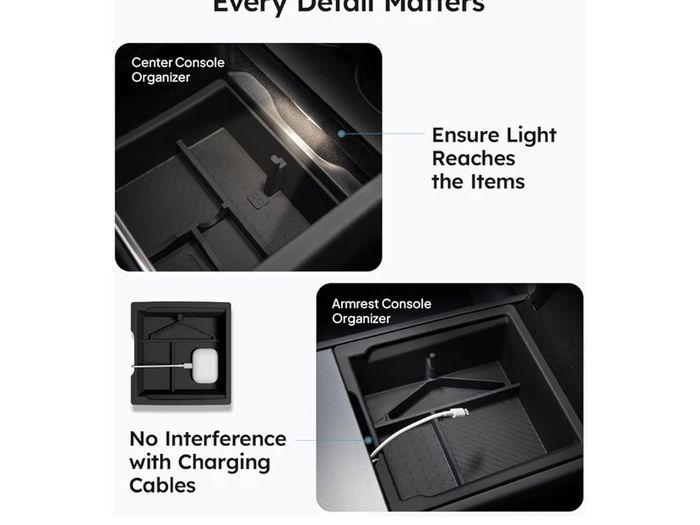 Tesla model 3 highland center console organiser