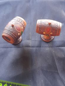 2 Beautiful Decorative Miniature Wooden Barrel Ornaments, Postage Available,