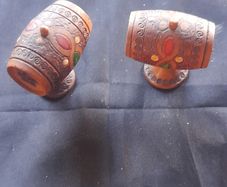 2 Beautiful Decorative Miniature Wooden Barrel Ornaments, Postage Available,