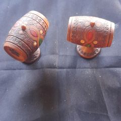 2 Beautiful Decorative Miniature Wooden Barrel Ornaments, Postage Available,