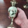 Vintage Brass and Enamel pair Image 8