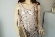 Gold Zara dress size XS(8-10) with matching heels and clutch