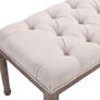 NEW SALE | Cushioned Dining Bench 56 inch Chic Button Tufted 3 Person Stool Bench Bedside Seat End Hallway Linen Image 8