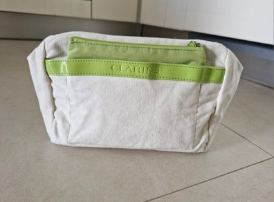 Clarins Cosmetic Bag Large Off white green
