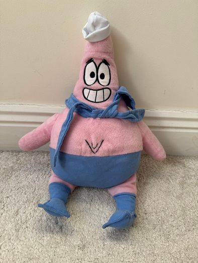 Viacom Spongebob Squarepants Patrick Star Sailor Plush 2010 Nickelodeon Used Please see pictures