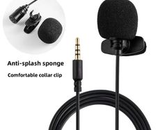 Mini Omnidirectional Metal Lavalier Microphone 3.5mm Wired Tie Clip Mic Adapter