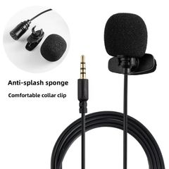 Mini Omnidirectional Metal Lavalier Microphone 3.5mm Wired Tie Clip Mic Adapter