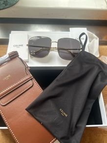 Celine Triomphe Rhinestone Goldware Sunglasses NWT