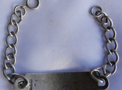 Antique Men's Excellent Quality Hallmarked Sterling Silver Identity Bracelet L 7,5" - 17,99g