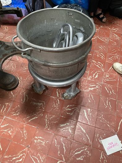 John Hunt (Bolton) "Duratax" 60 quart 3 speed mixer with heavy duty stainless steel mixer bowl trolley