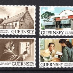 1990 Guernsey Europa: Post Office Buildings Commemorative Stamps Mint Never Hinged (MNH)