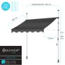 KESSER clamp awning with hand crank 3mtr, balcony awning without drilling, UV-resistant, height-adjustable, water-repellent, sun protection, patio roofing, easy installation Image 7