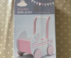 Wooden Dolls Pram
