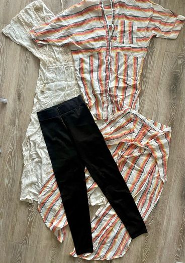 Linen midi skirt beige and more
