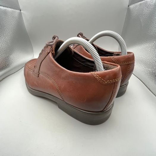 Ecco Melbourne Derby Shoes - Size UK 8.5 - Brown Leather