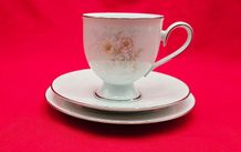 Noritake Ireland Anticipation Tea Cup Trio Set , sugar bowl, creamer cake plate
