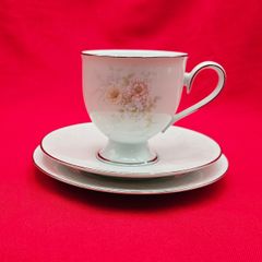 Noritake Ireland Anticipation Tea Cup Trio Set , sugar bowl, creamer cake plate