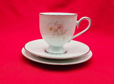 Noritake Ireland Anticipation Tea Cup Trio Set , sugar bowl, creamer cake plate