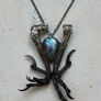 Raven Claws and Labradorite Molten Metal necklace Image 2
