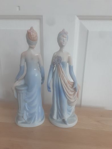 Ornament/Two Glazed Lady Figurines ..  for12.00euro