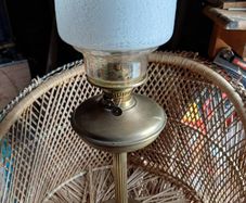 Large Vintage Brass Kerosene Lamp