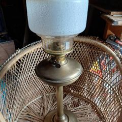 Large Vintage Brass Kerosene Lamp