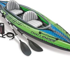 FREE EXPRESS SHIPPING Challenger Kayak, 2 Man Inflatable Canoe with Aluminum Oars and Hand Pump 351 x 76 x 38cm