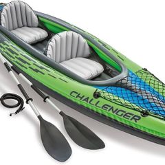 FREE EXPRESS SHIPPING Challenger Kayak, 2 Man Inflatable Canoe with Aluminum Oars and Hand Pump 351 x 76 x 38cm