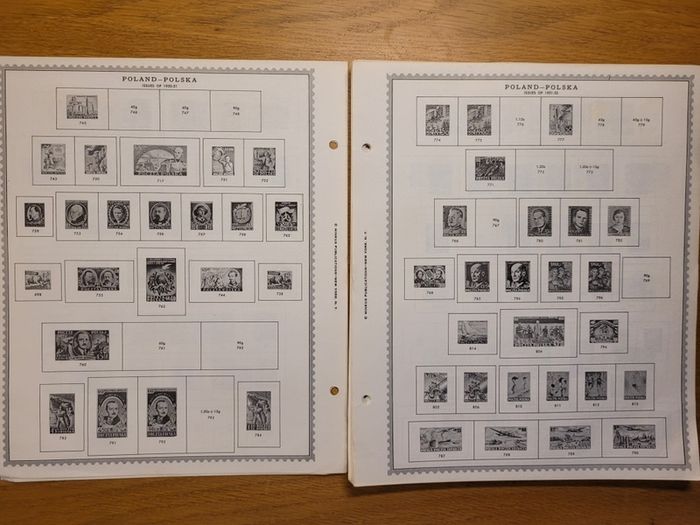 Poland 1946 -1983  Minkus Stamp album pages partially filled