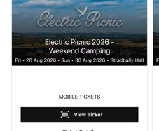 electric Picnic weekend camping tickets
