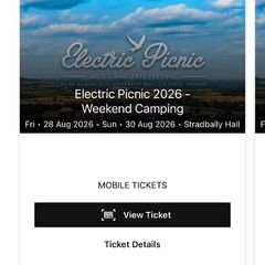 electric Picnic weekend camping tickets