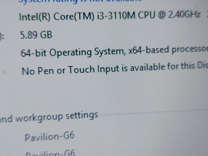 HP Pavilion G6, Intel Core i3-3110M, 2.4GHz, 6GB Ram, Windows 8, Opera, Chrome and VLC