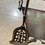 Vintage brass& leaded glass fire screen and brass accessories Image 2