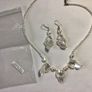 Brand New Freshwater pearls, Nacre and Sterling Silver Necklace and Earrings Image 5
