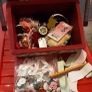 vintage sewing box with contents Image 4
