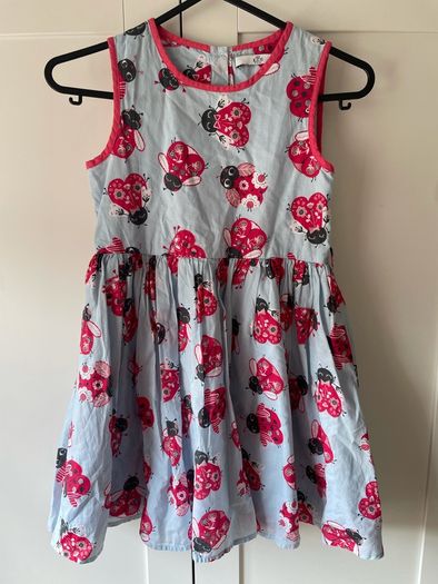 Marks & Spencer blue pink and white ladybird dress