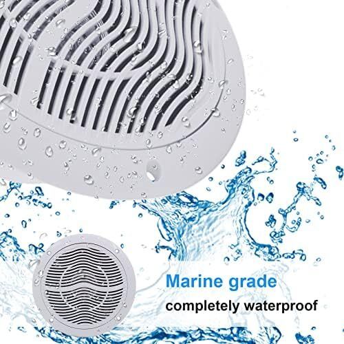 6.5 Inches 120 Watts Waterproof Bluetooth Marine Speakers Ceiling Speakers Perfect for Kitchen Home Tub Bathroom Outdoor (White)